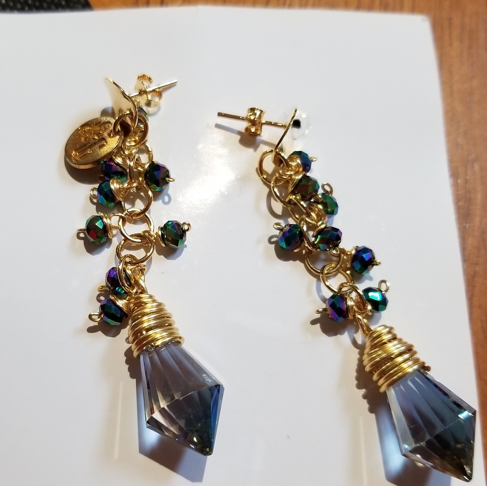 Handmade long earrings by Venezuelan Designer